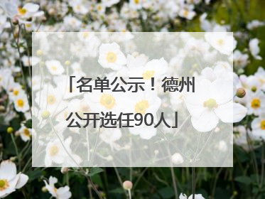 名单公示！德州公开选任90人
