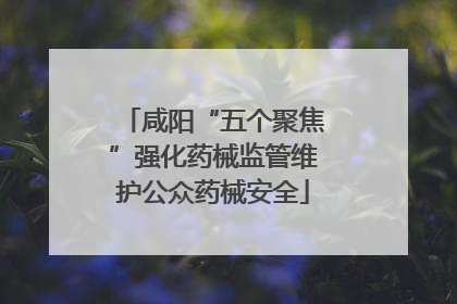 咸阳“五个聚焦”强化药械监管维护公众药械安全