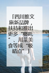 四川推文旅新品牌，扶持和推出更多“哪吒”、川菜美食等成“吸睛点”