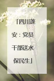 四川蓬安：党员干部送水保民生