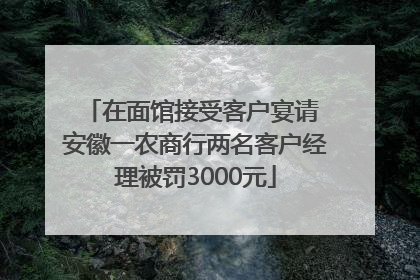 在面馆接受客户宴请 安徽一农商行两名客户经理被罚3000元