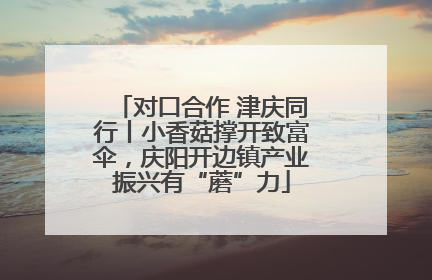 对口合作 津庆同行丨小香菇撑开致富伞，庆阳开边镇产业振兴有“蘑”力