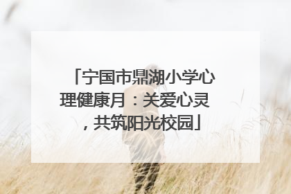 宁国市鼎湖小学心理健康月：关爱心灵，共筑阳光校园