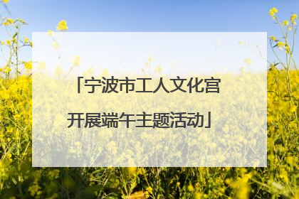 宁波市工人文化宫开展端午主题活动