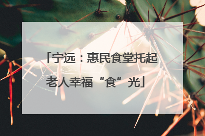 宁远：惠民食堂托起老人幸福“食”光