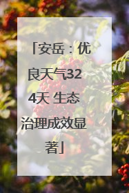 安岳：优良天气324天 生态治理成效显著