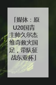 媒体：原U20国青主帅久尔杰维奇救火国足，带队征战东亚杯