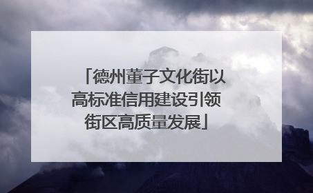 德州董子文化街以高标准信用建设引领街区高质量发展