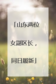 山东两位女副区长，同日履新