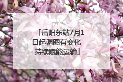 岳阳东站7月1日起调图有变化 持续赋能运输