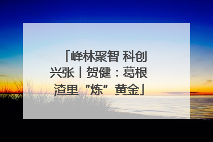 峰林聚智 科创兴张丨贺健：葛根渣里“炼”黄金