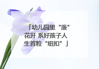 幼儿园里“廉”花开 系好孩子人生首粒“纽扣”