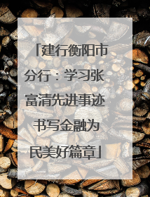 建行衡阳市分行：学习张富清先进事迹 书写金融为民美好篇章
