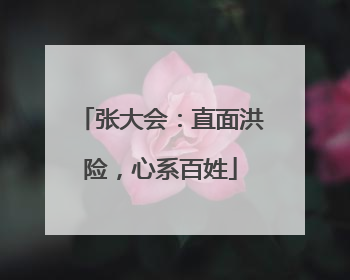 张大会：直面洪险，心系百姓