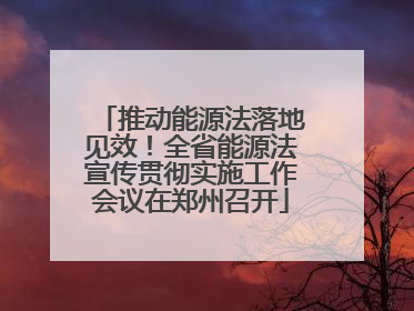 推动能源法落地见效！全省能源法宣传贯彻实施工作会议在郑州召开