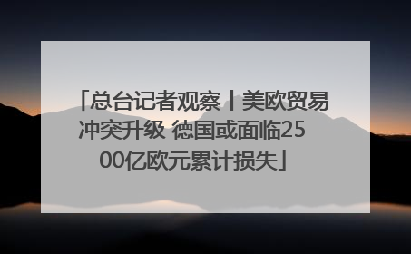 总台记者观察丨美欧贸易冲突升级 德国或面临2500亿欧元累计损失