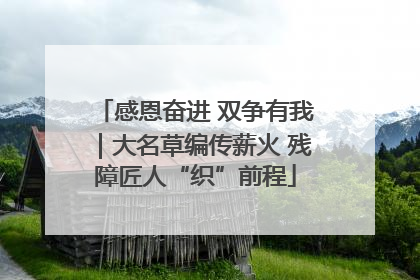 感恩奋进 双争有我｜大名草编传薪火 残障匠人“织”前程