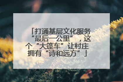 打通基层文化服务“最后一公里”，这个“大篷车”让村庄拥有“诗和远方”