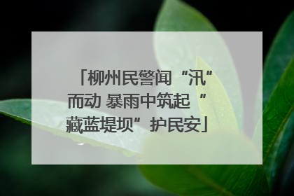 柳州民警闻“汛”而动 暴雨中筑起“藏蓝堤坝”护民安