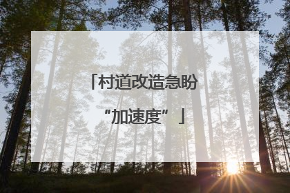 村道改造急盼“加速度”