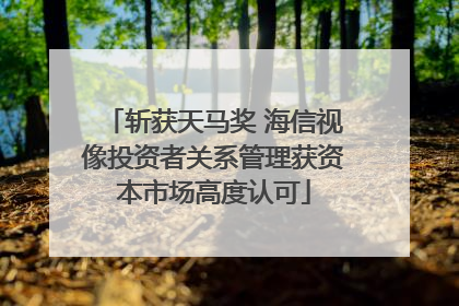 斩获天马奖 海信视像投资者关系管理获资本市场高度认可