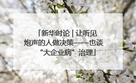 新华时论 | 让听见炮声的人做决策——也谈“大企业病”治理