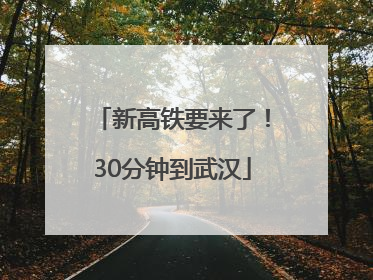 新高铁要来了！30分钟到武汉