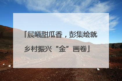 晨曦甜瓜香，彭集绘就乡村振兴“金”画卷