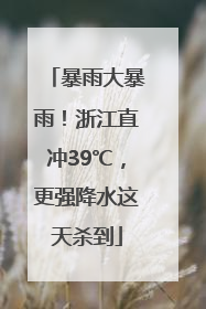 暴雨大暴雨！浙江直冲39℃，更强降水这天杀到