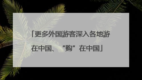 更多外国游客深入各地游在中国、“购”在中国