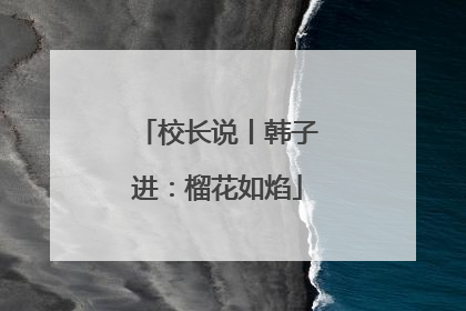 校长说丨韩子进：榴花如焰