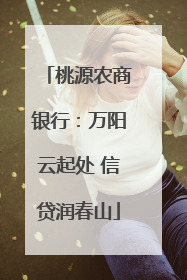 桃源农商银行：万阳云起处 信贷润春山