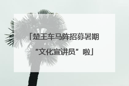 楚王车马阵招募暑期“文化宣讲员”啦