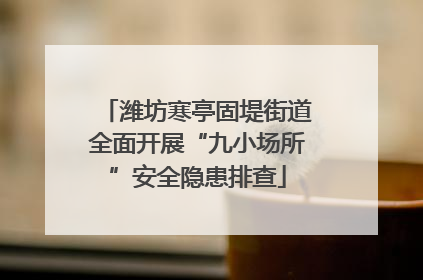 潍坊寒亭固堤街道全面开展“九小场所”安全隐患排查