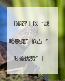 潮评丨以“战略敏捷”抢占“时差优势”