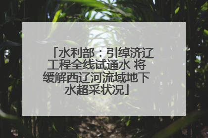 水利部：引绰济辽工程全线试通水 将缓解西辽河流域地下水超采状况