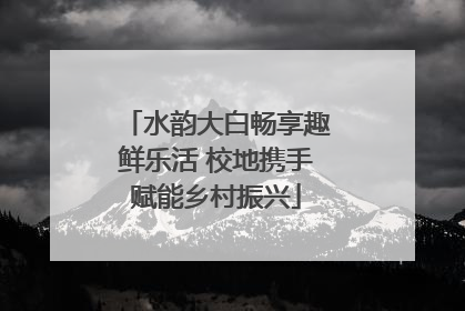 水韵大白畅享趣鲜乐活 校地携手赋能乡村振兴