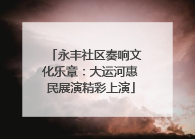 永丰社区奏响文化乐章：大运河惠民展演精彩上演