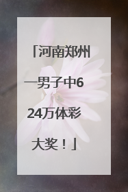 河南郑州一男子中624万体彩大奖！