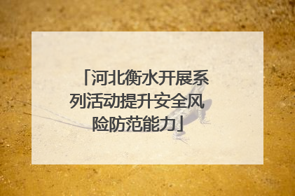 河北衡水开展系列活动提升安全风险防范能力