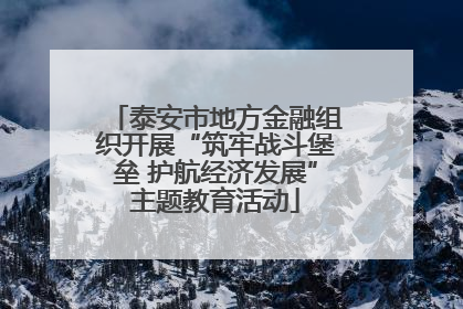 泰安市地方金融组织开展“筑牢战斗堡垒 护航经济发展”主题教育活动