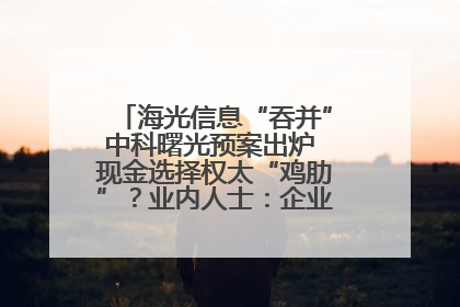 海光信息“吞并”中科曙光预案出炉 现金选择权太“鸡肋”？业内人士：企业不想大量现金流出
