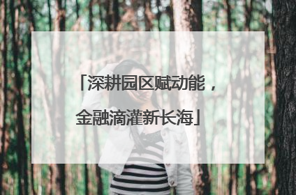 深耕园区赋动能，金融滴灌新长海
