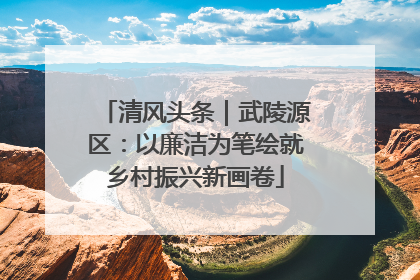 清风头条｜武陵源区：以廉洁为笔绘就乡村振兴新画卷