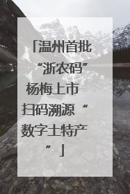 温州首批“浙农码”杨梅上市 扫码溯源“数字土特产”