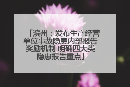 滨州：发布生产经营单位事故隐患内部报告奖励机制 明确四大类隐患报告重点