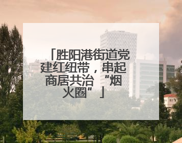 胜阳港街道党建红纽带，串起商居共治 “烟火圈”