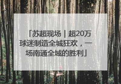 苏超现场｜超20万球迷制造全城狂欢，一场南通全域的胜利