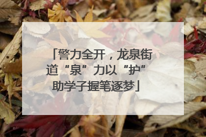 警力全开，龙泉街道“泉”力以“护”助学子握笔逐梦