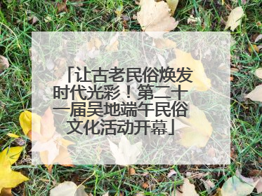 让古老民俗焕发时代光彩！第二十一届吴地端午民俗文化活动开幕